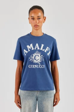 Amalfi Print Regular T-Shirt - Navy Blue