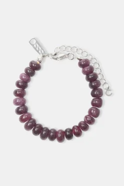 Amethyst Bead Bracelet - White 6mm
