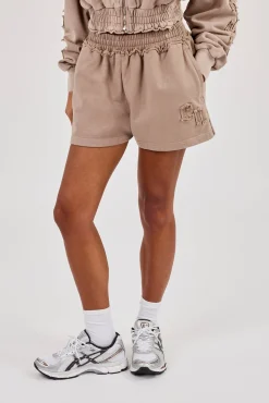 Applique Jersey Short - Washed Taupe