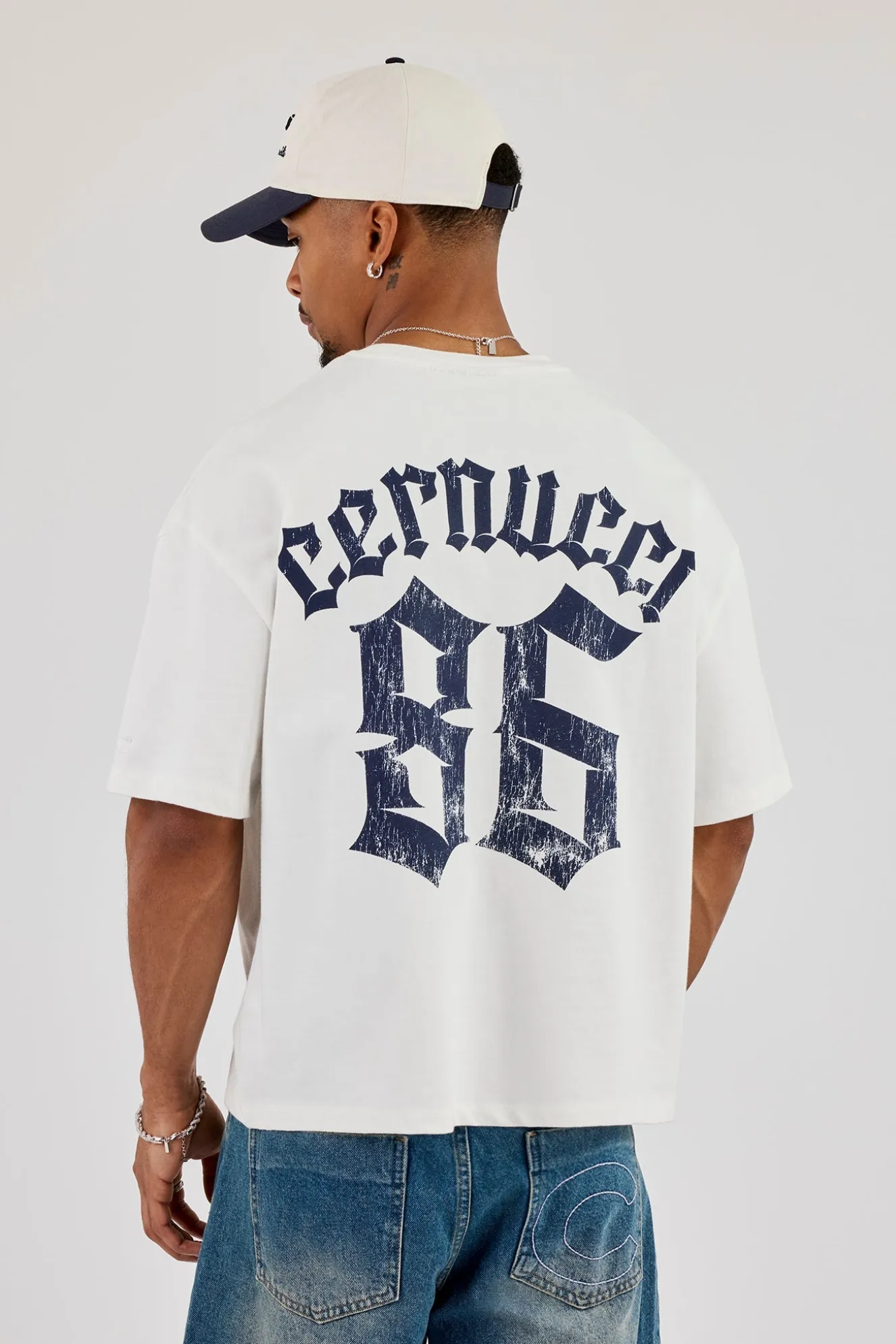 86 Back Print Boxy T-Shirt - Off White