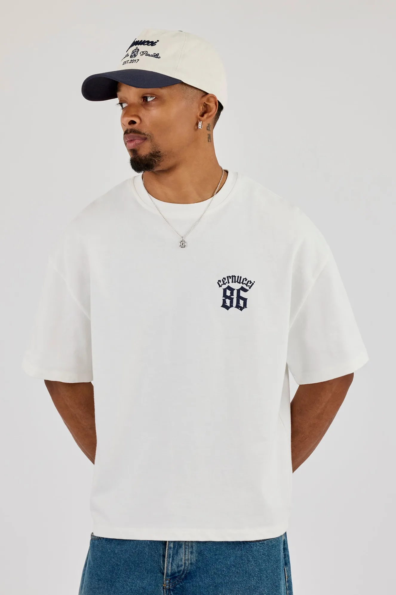 86 Back Print Boxy T-Shirt - Off White