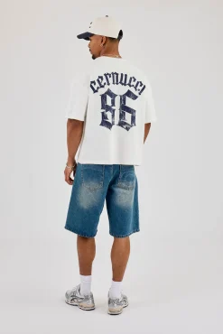 86 Back Print Boxy T-Shirt - Off White