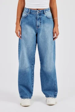 Baggy Balloon Fit Jeans - Mid Blue