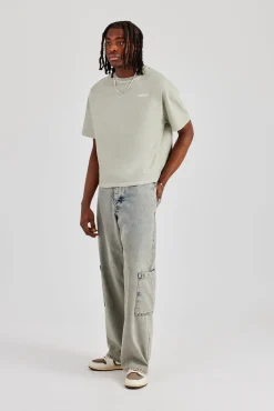 Baggy Fit Patch Pocket Jean - Antique Wash