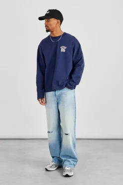 Baggy Ripped Knee Jean - Light Blue
