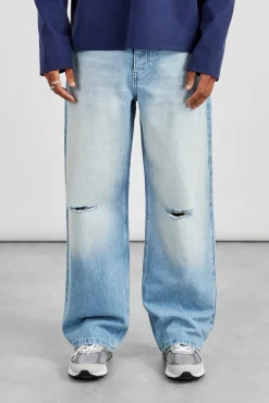 Baggy Ripped Knee Jean - Light Blue