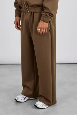 Baggy Scuba Jogger With Woven Tab - Khaki