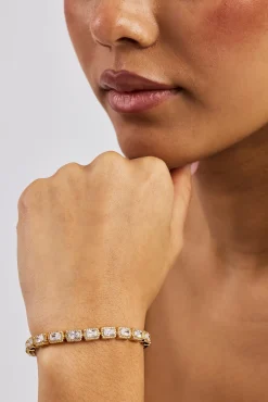 Baguette Cluster Bracelet - 5mm - Gold