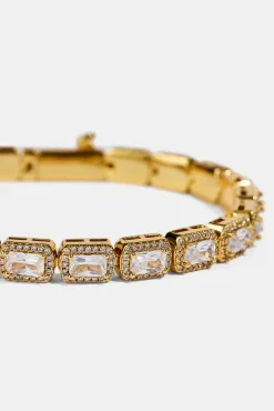 Baguette Cluster Bracelet - 5mm - Gold