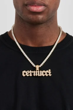 Biergarten Font Pendant - 20mm - Gold