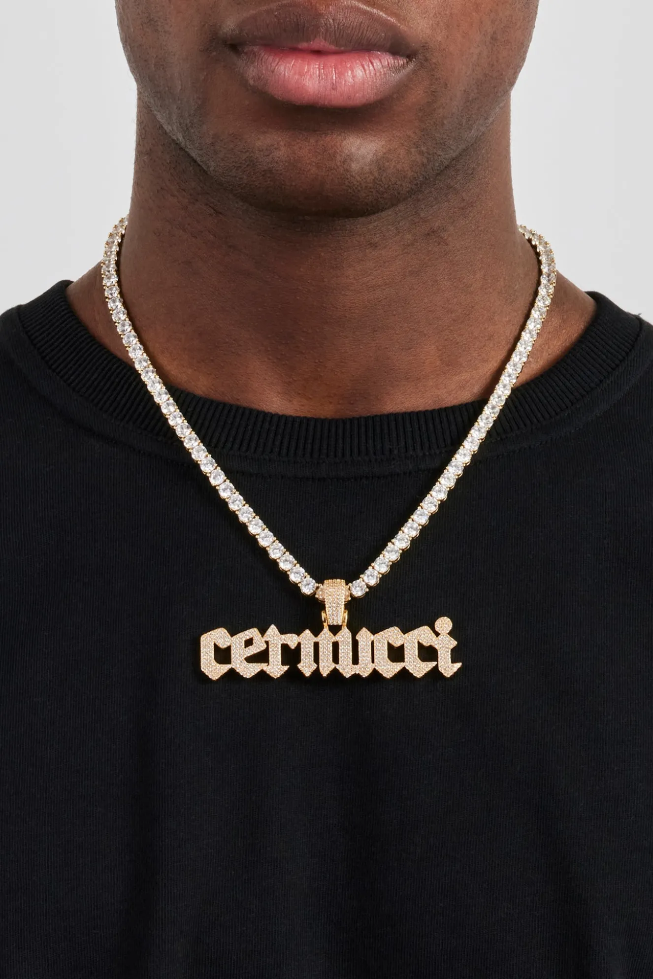 Biergarten Font Pendant - 20mm - Gold
