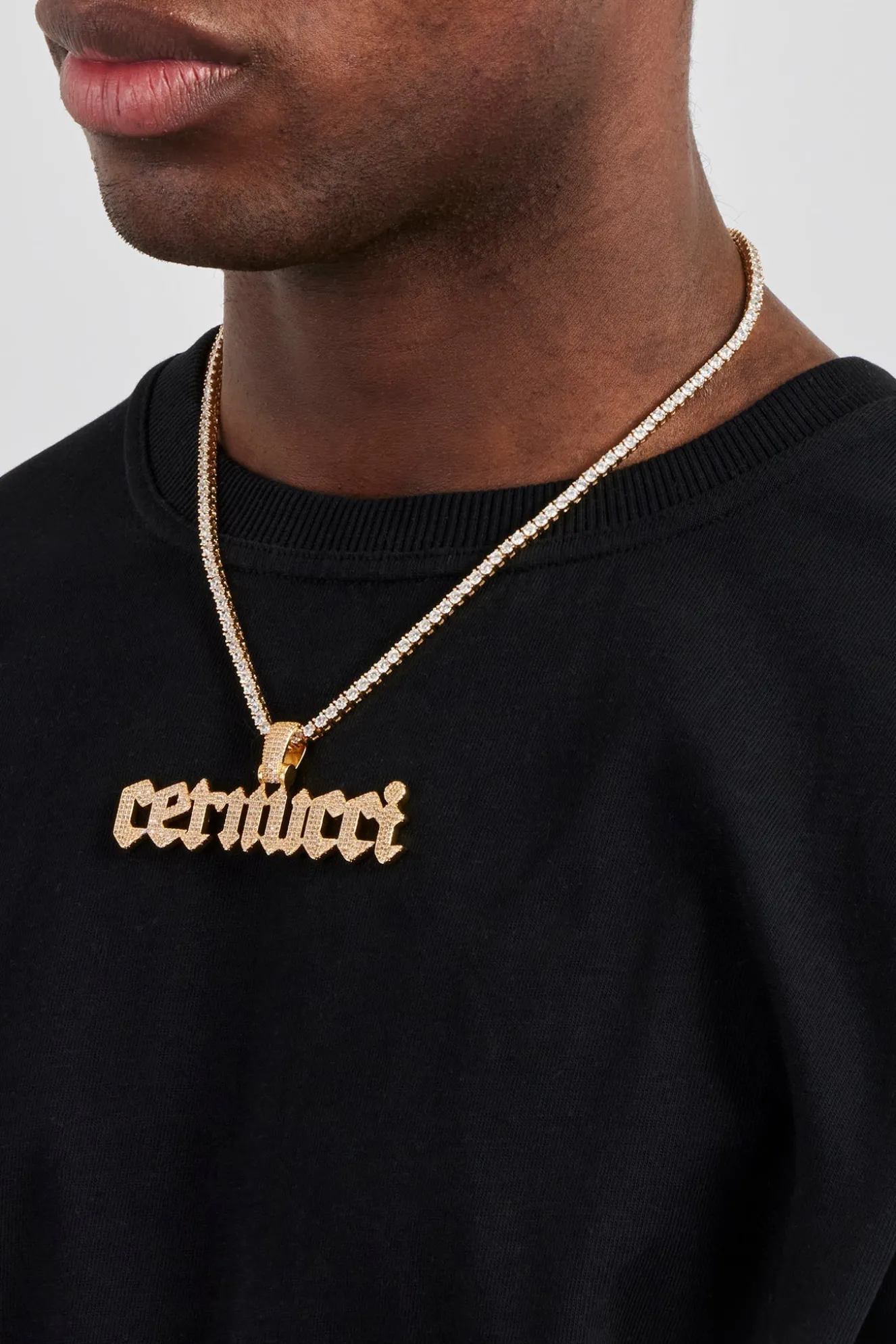 Biergarten Font Pendant - 20mm - Gold