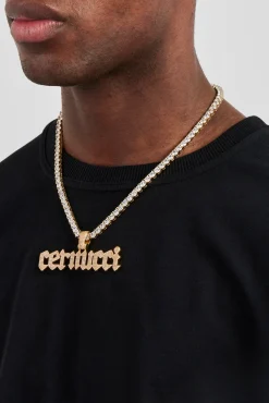 Biergarten Font Pendant - 20mm - Gold