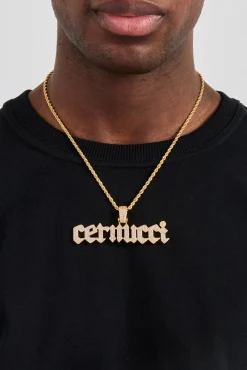 Biergarten Font Pendant - 20mm - Gold