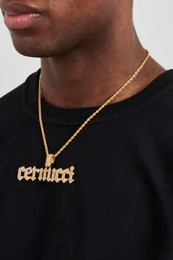 Biergarten Font Pendant - 20mm - Gold