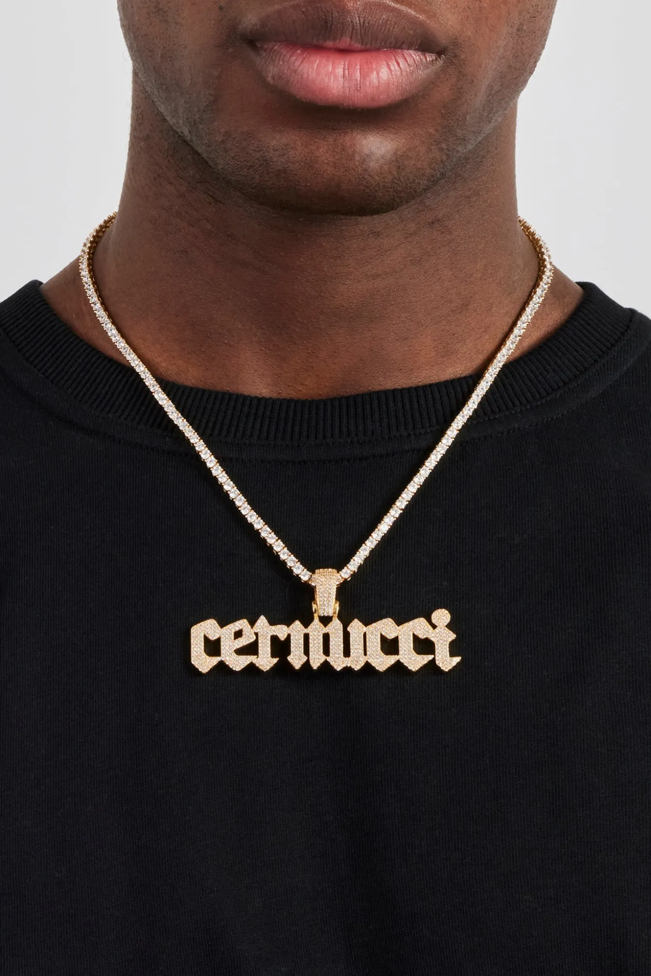 Biergarten Font Pendant - 20mm - Gold