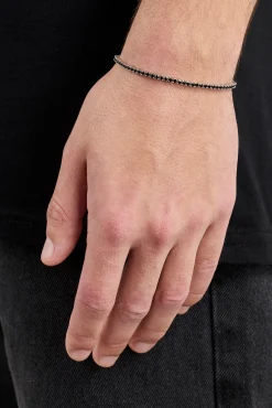 Black CZ Tennis Bracelet - 2mm - White