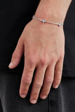 Blue Agate Motif Rolo Bracelet - 8mm