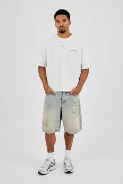 Boxy Carioca Palm Graphic Slub T-Shirt - White