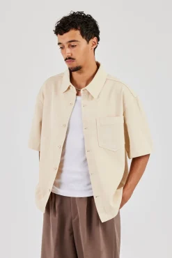 Boxy Ecru Denim Shirt
