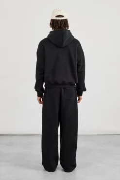 Boxy Hoodie & Baggy Fit Jogger - Black