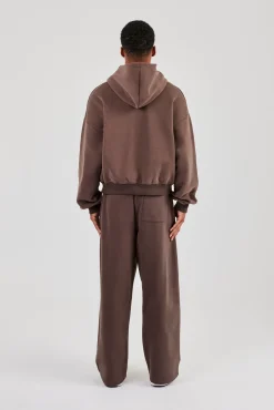 Boxy Hoodie & Baggy Fit Jogger - Coffee