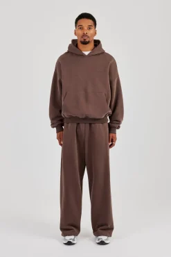 Boxy Hoodie & Baggy Fit Jogger - Coffee