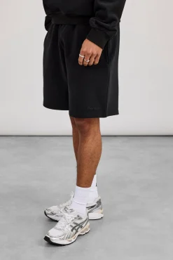 Boxy Hoodie & Relaxed Jersey Short - Black
