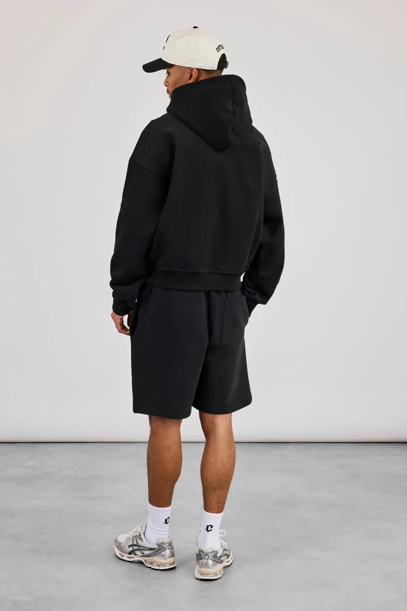 Boxy Hoodie & Relaxed Jersey Short - Black