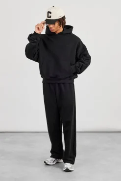 Boxy Hoodie & Relaxed Jogger - Black