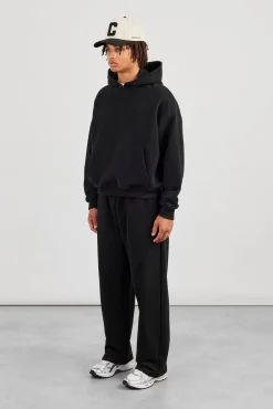 Boxy Hoodie & Relaxed Jogger - Black