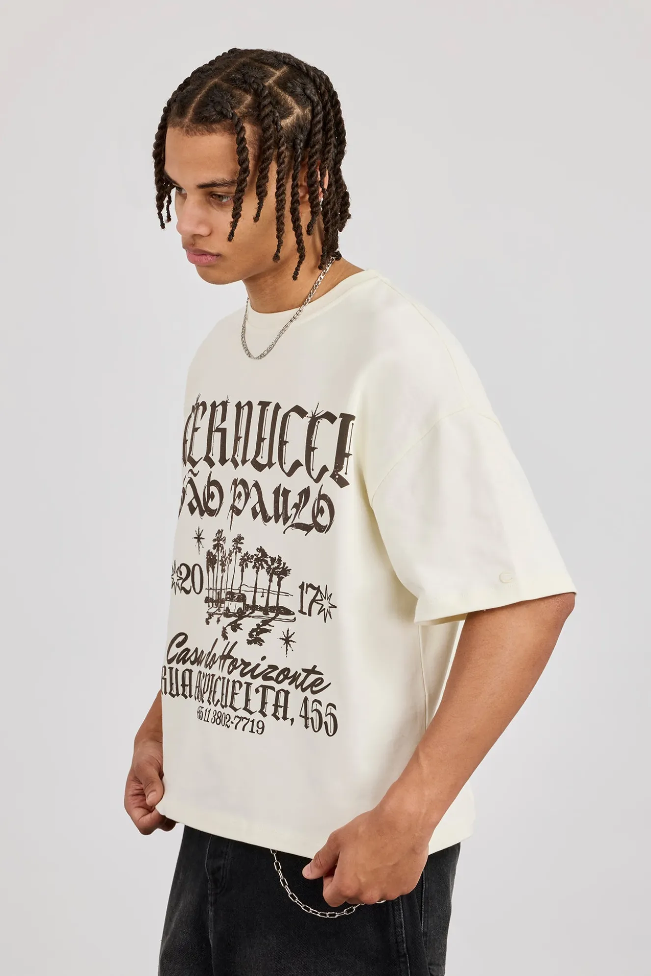 Boxy Sao Paulo Graphic T-Shirt - Off White