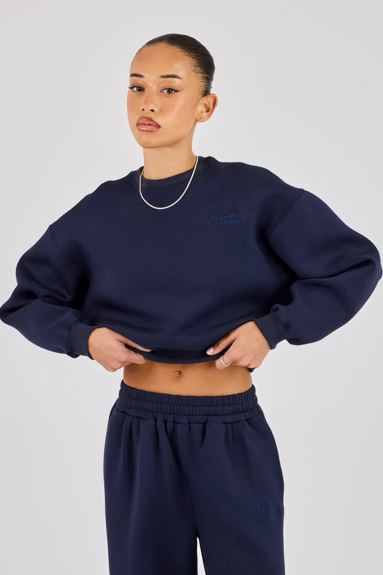 Boxy Scuba Sweatshirt - Navy
