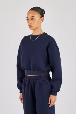 Boxy Scuba Sweatshirt - Navy