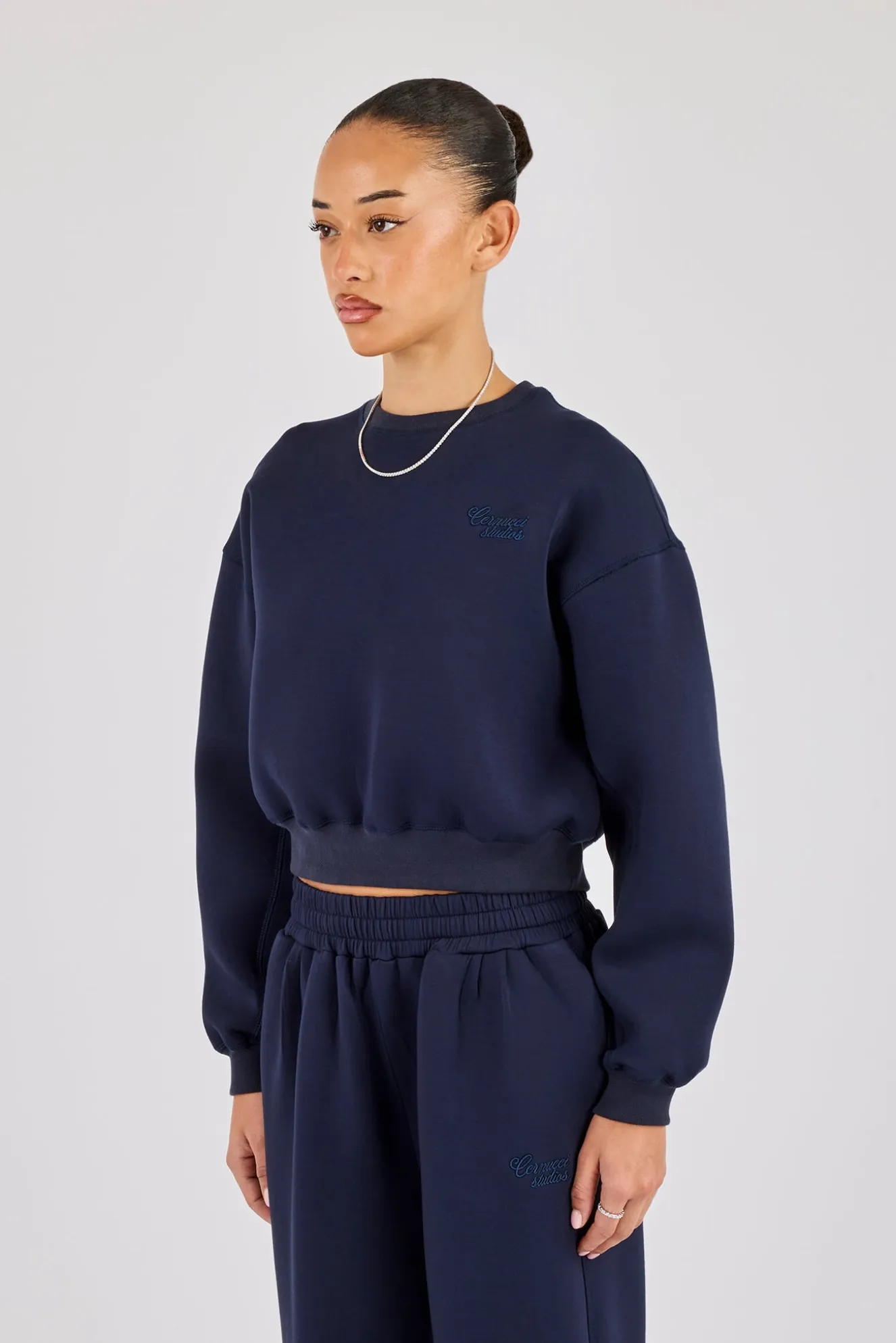 Boxy Scuba Sweatshirt - Navy
