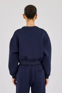 Boxy Scuba Sweatshirt - Navy
