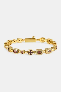 Burgundy Multi Gemstone Bracelet - 6mm