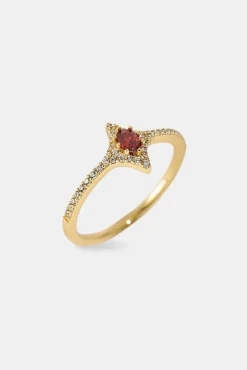 Burgundy Star Centre Ring - 10mm