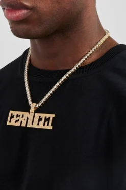 Calvera Font Pendant - 22mm - Gold
