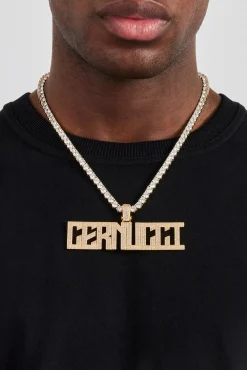 Calvera Font Pendant - 22mm - Gold