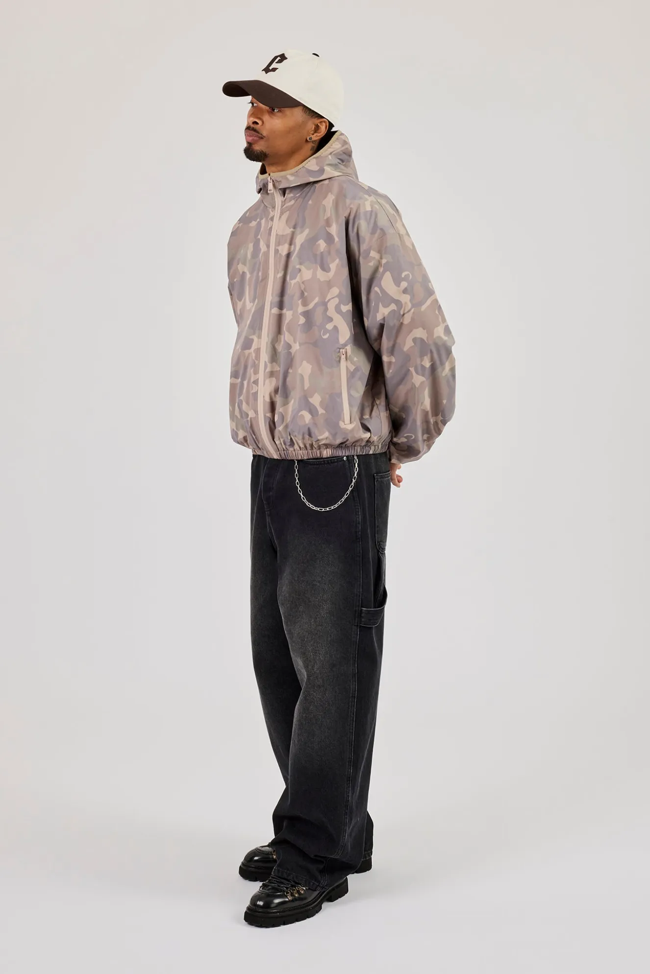 Camo Nylon Hooded Jacket - Camo