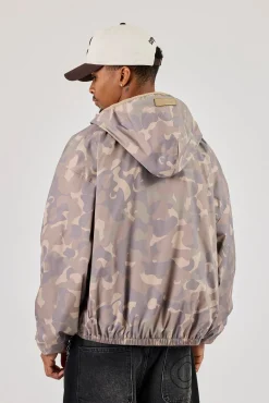 Camo Nylon Hooded Jacket - Camo