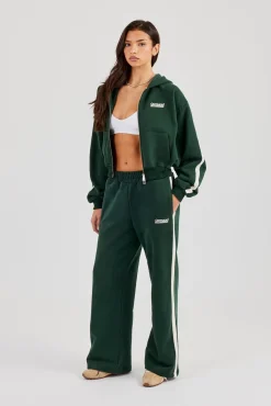CCC Taping Wide Leg Jogger - Forest Green
