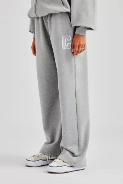 C Embroidered Jogger - Grey Marl