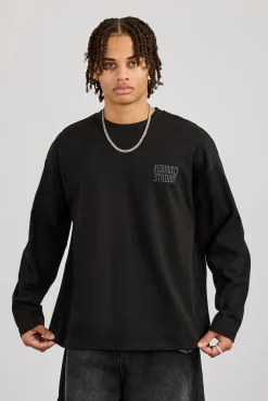 Cernucci Back Print Long Sleeve T-Shirt - Black