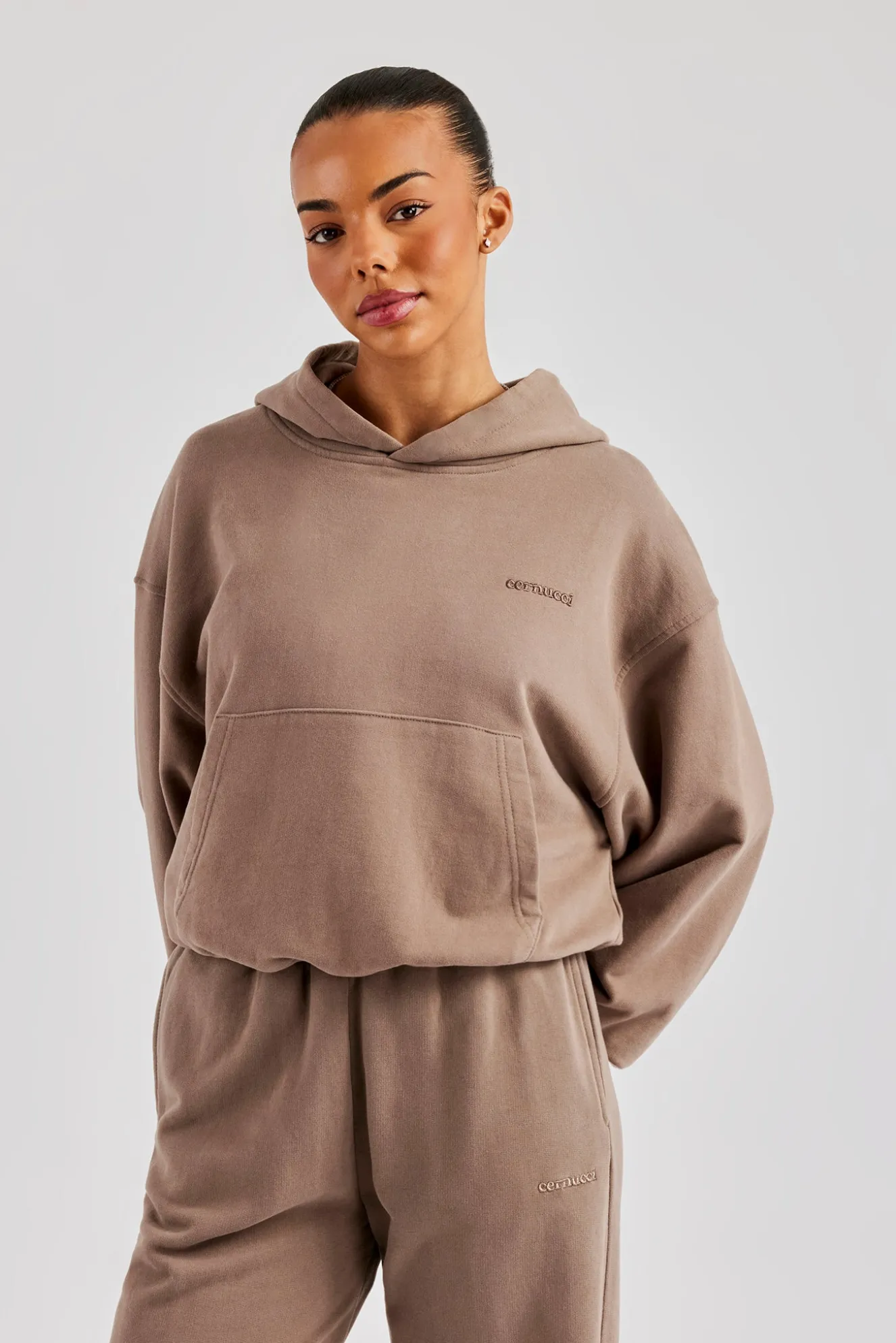 Cernucci Boxy Hoodie - Taupe