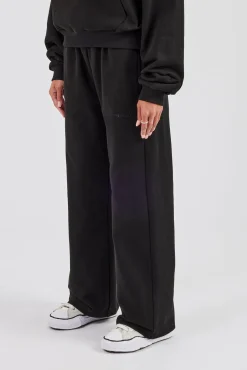 Cernucci Bubble Boxy Hoodie & Wide Leg Jogger - Black