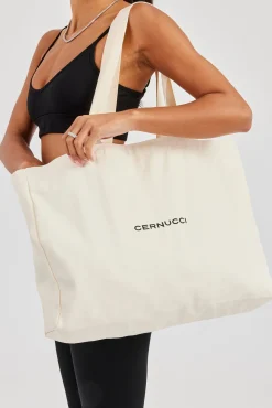 Cernucci Canvas Tote Bag - Off White