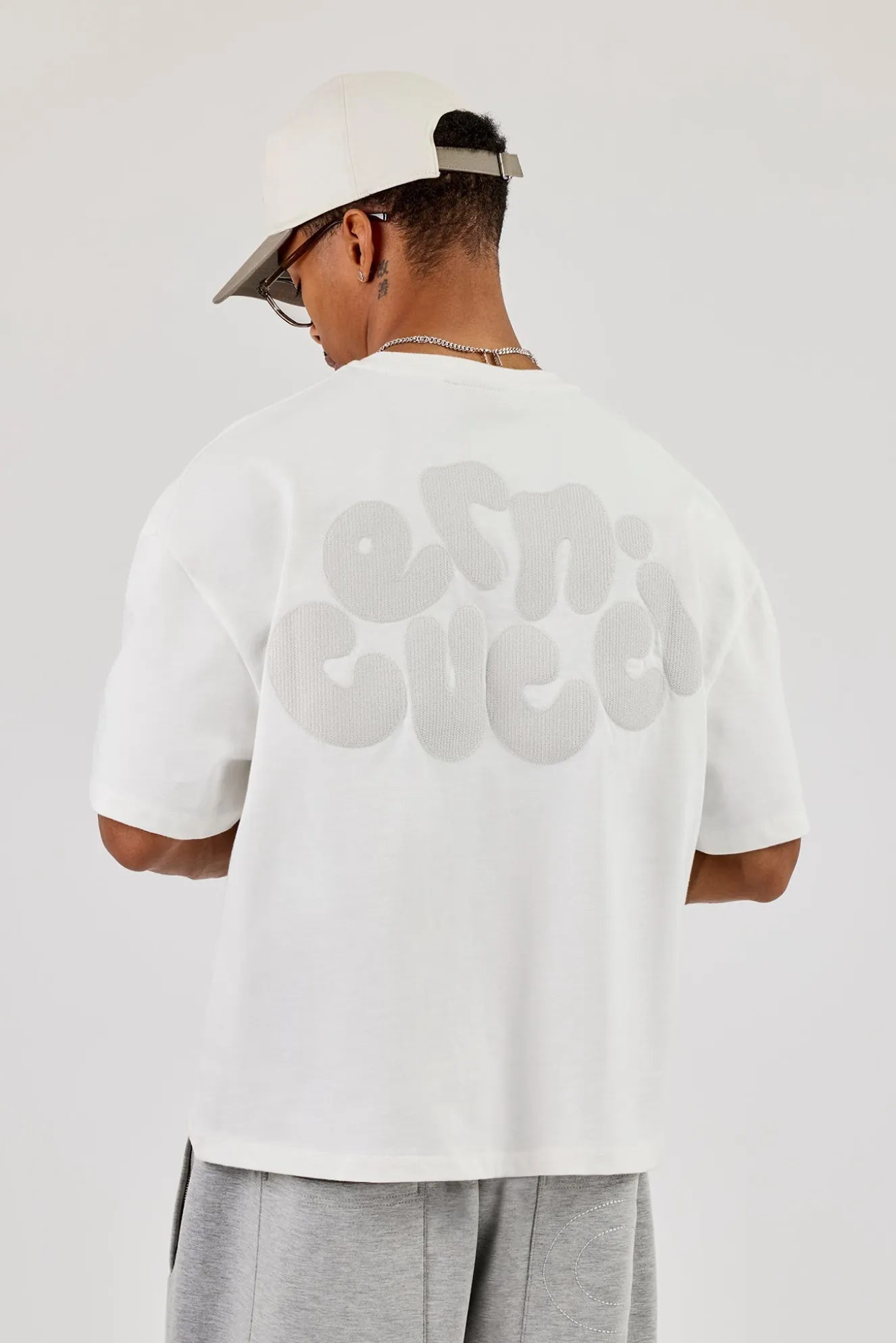 Cernucci Chain Stitch Boxy T-Shirt - Off White