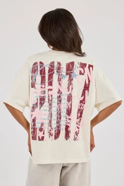 Cernucci 2017 Cracked Print Oversized T-Shirt - Off White